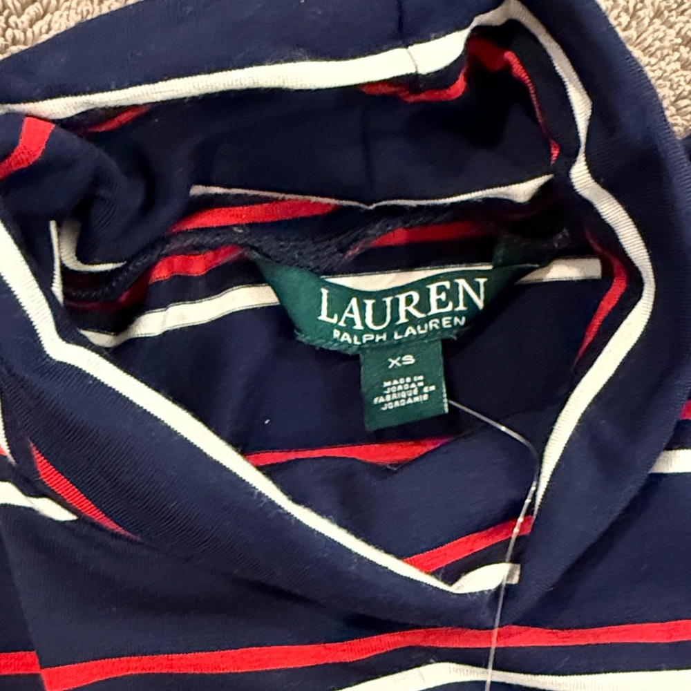 Ralph Lauren Navy Striped Long Sleeve Tee - Picture 2 of 5